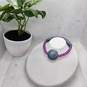 Chic Purple and Blue Beaded Bracelet